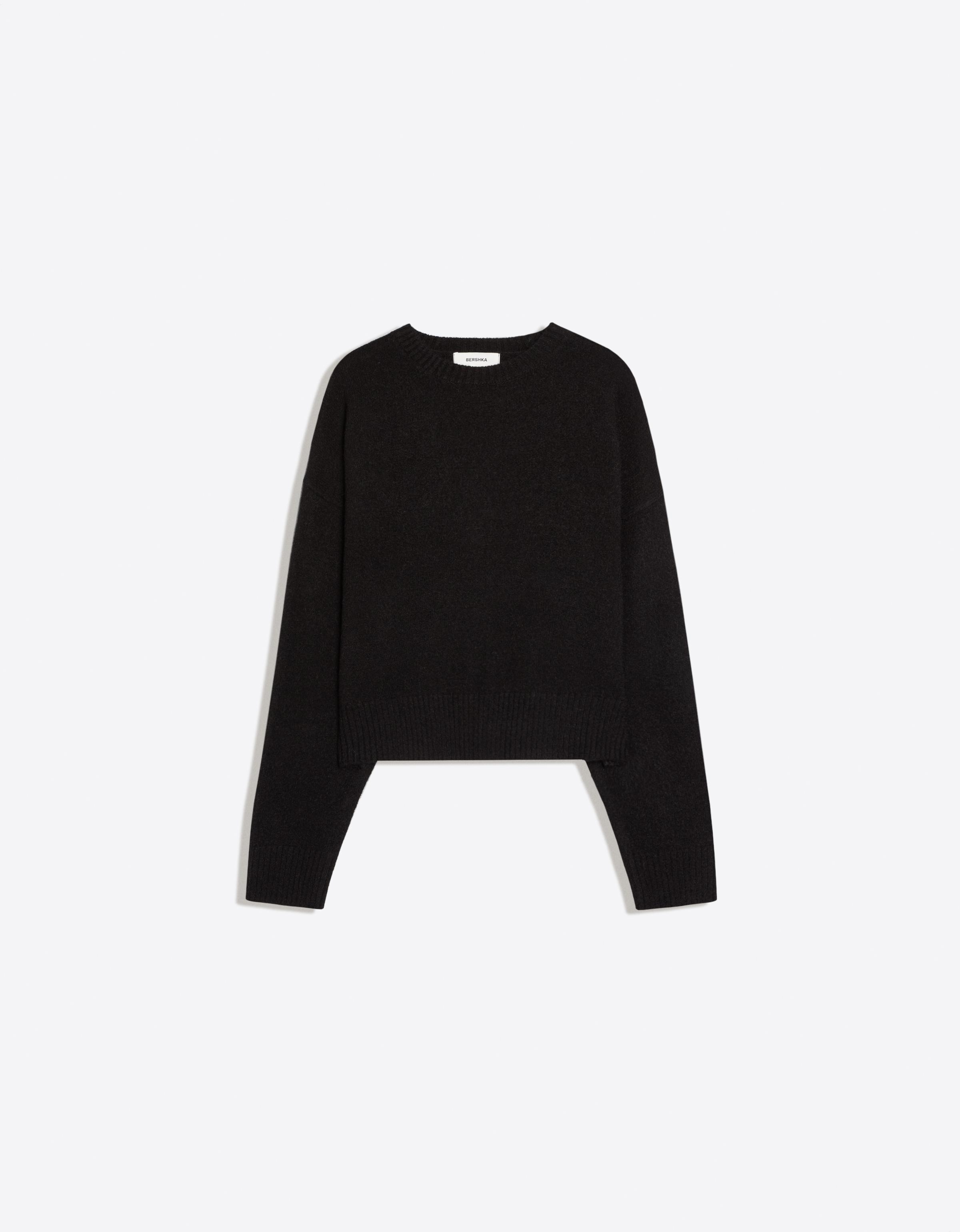 Round neck jumper — Black