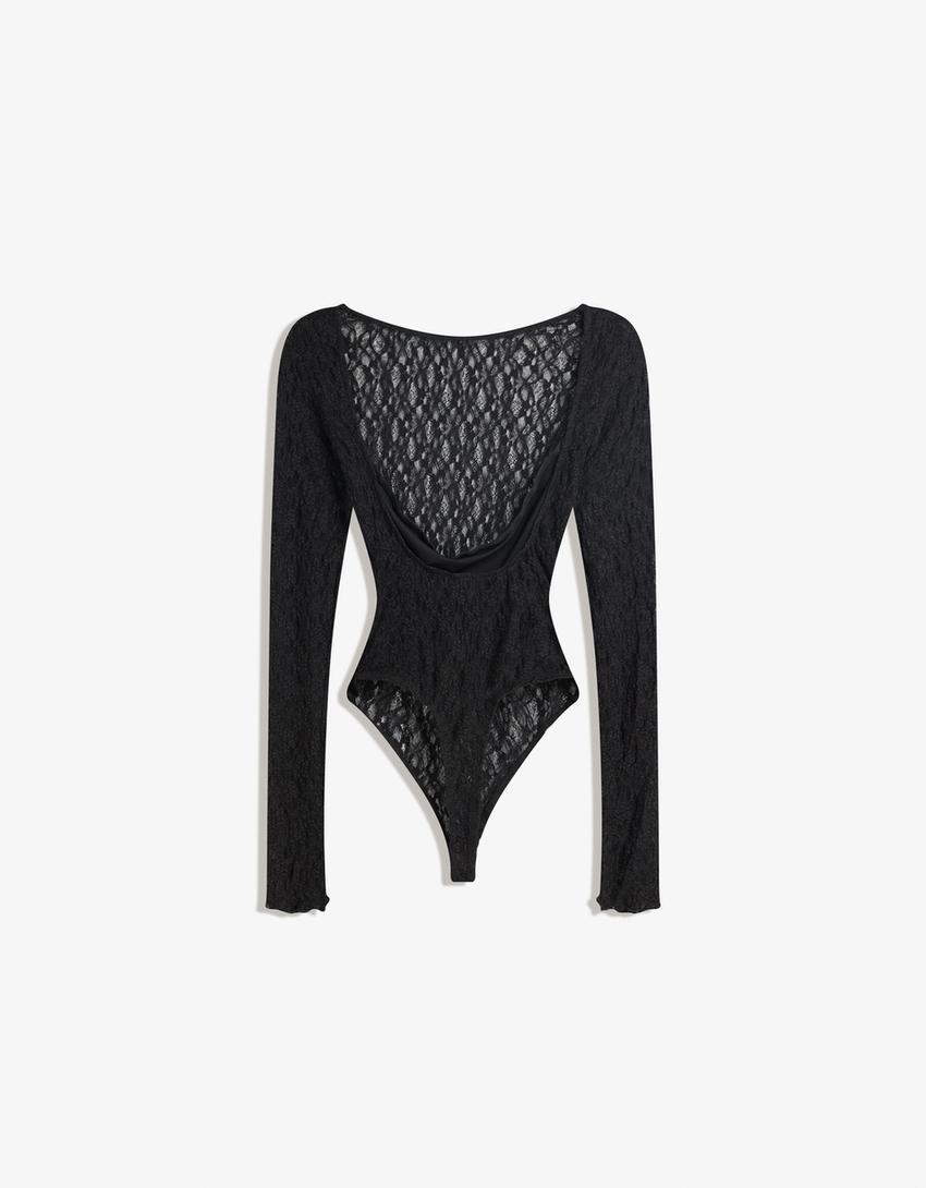 Long sleeve bodysuit-Black-4