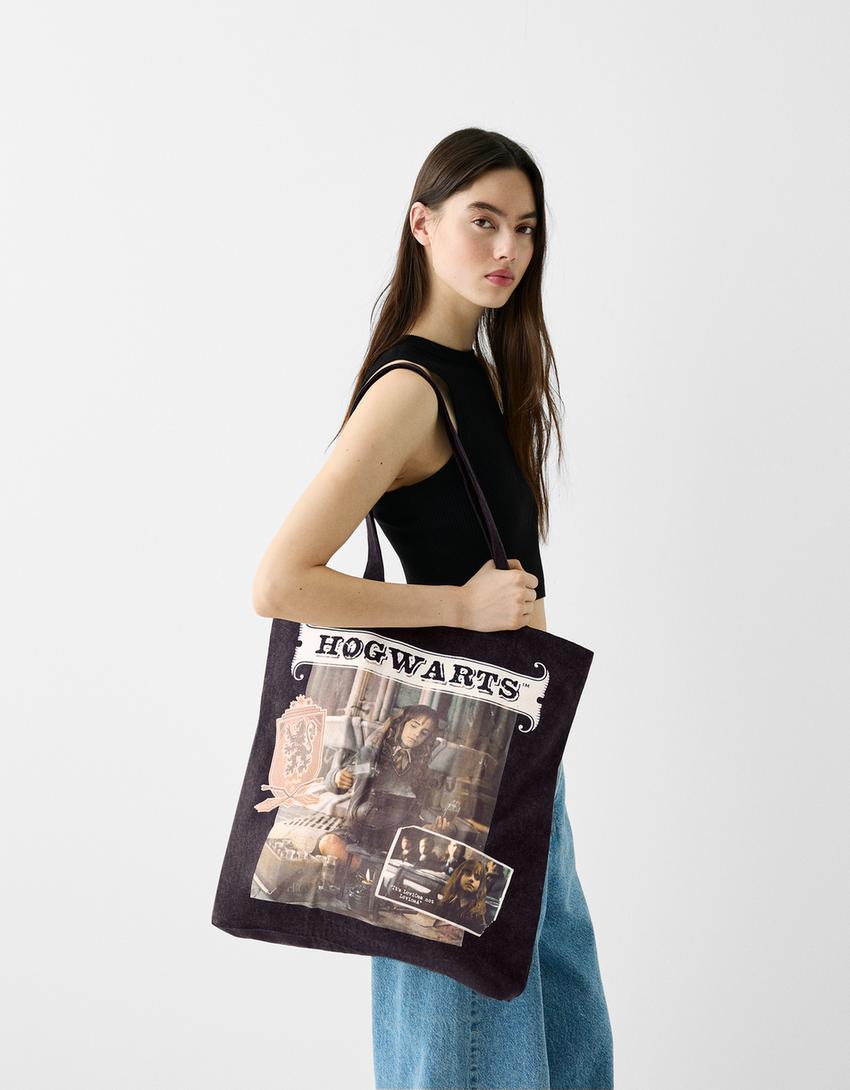 Sac cabas imprimé Harry Potter-Noir-1