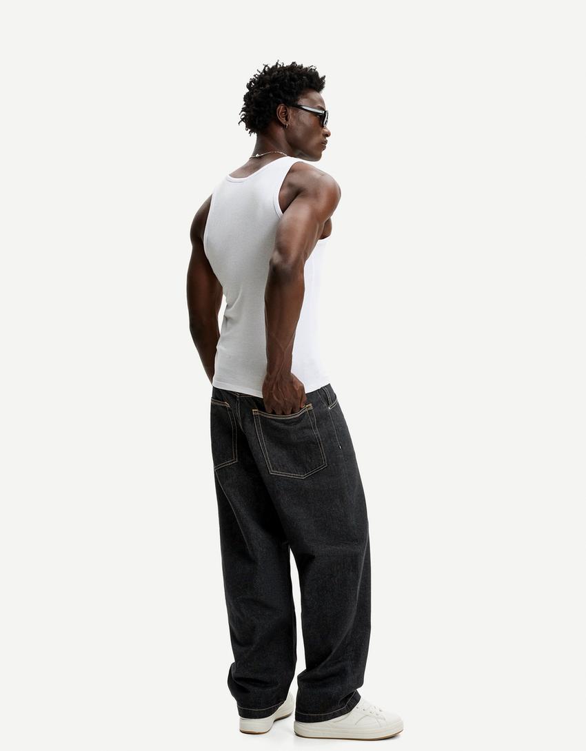 Superbaggy jeans-Donkergrijs-1