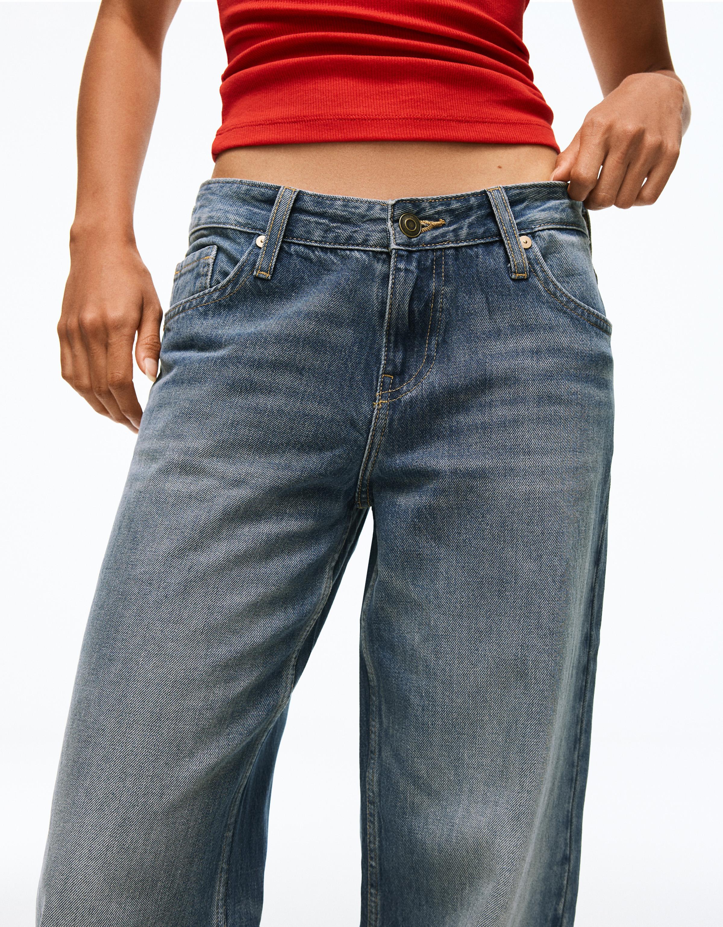 Low-rise straight jeans — Light blue