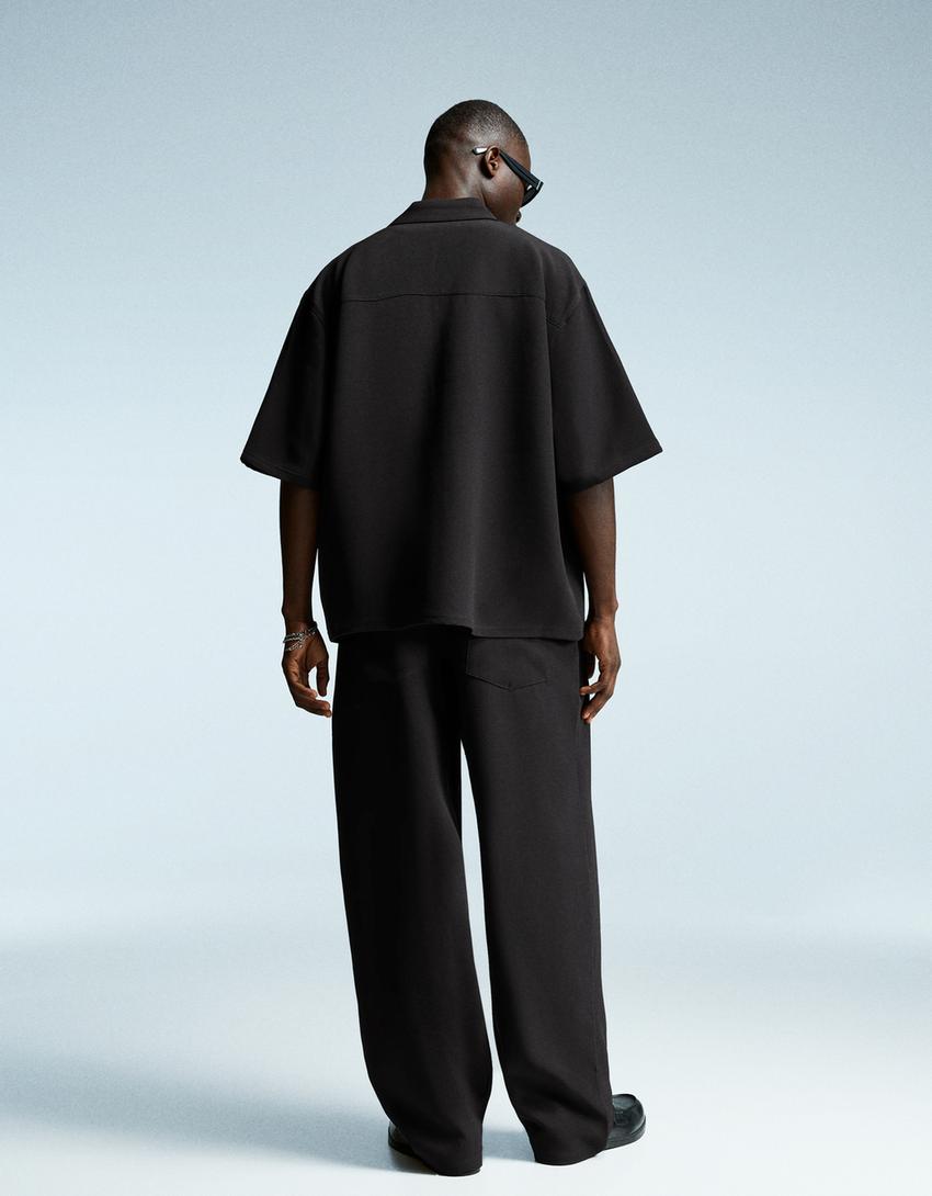 Chemise manches courtes tailoring-Noir-1