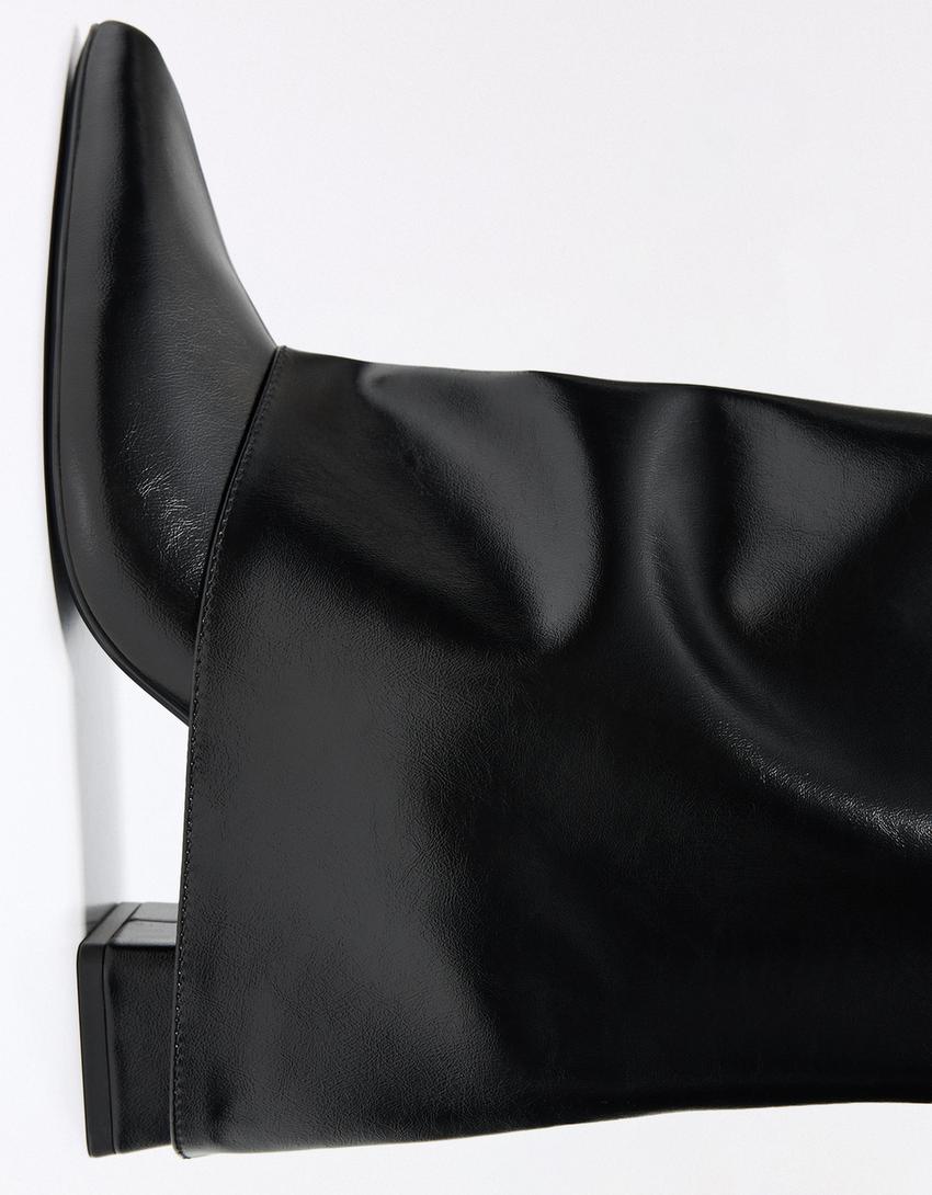 Heeled Trouser Boots-BLACK