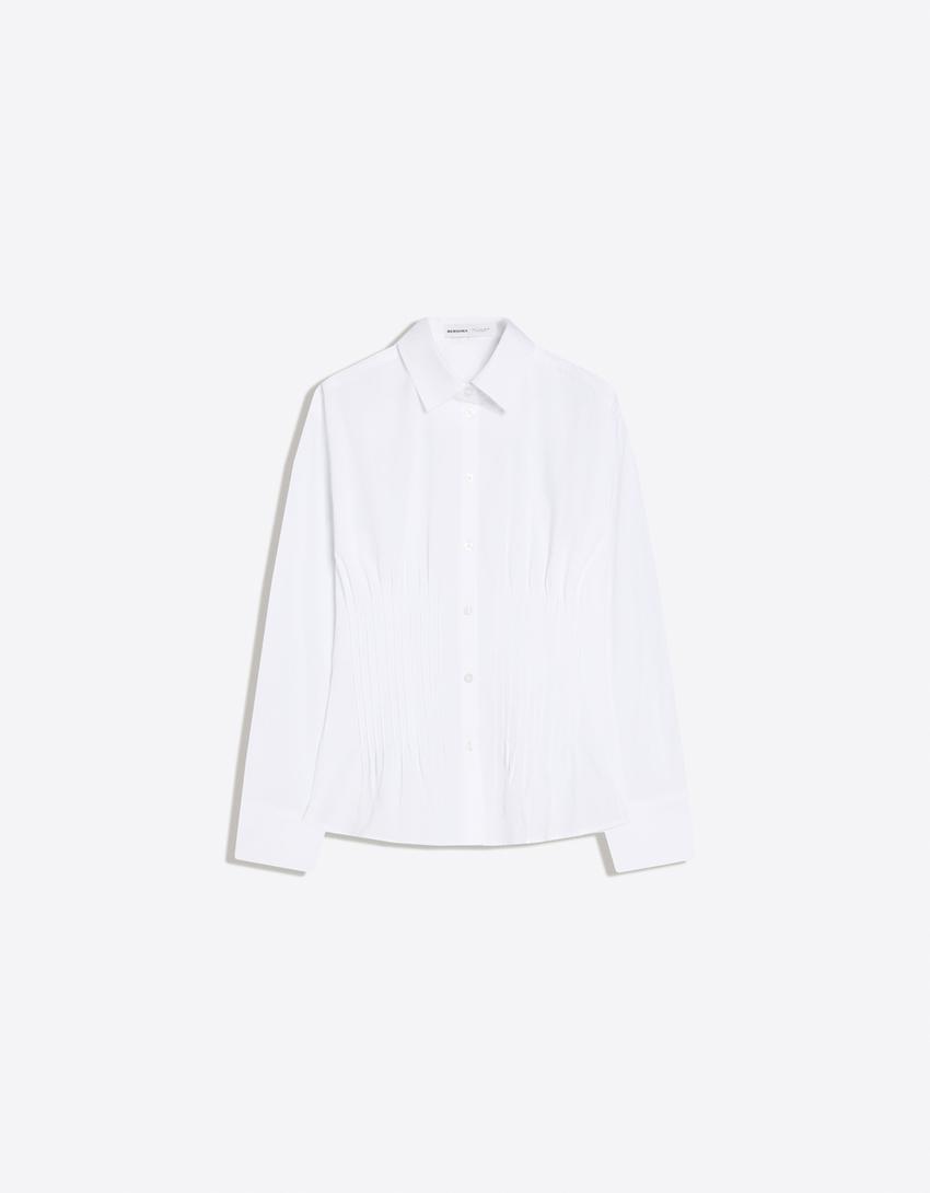 Fitted darted shirt-White