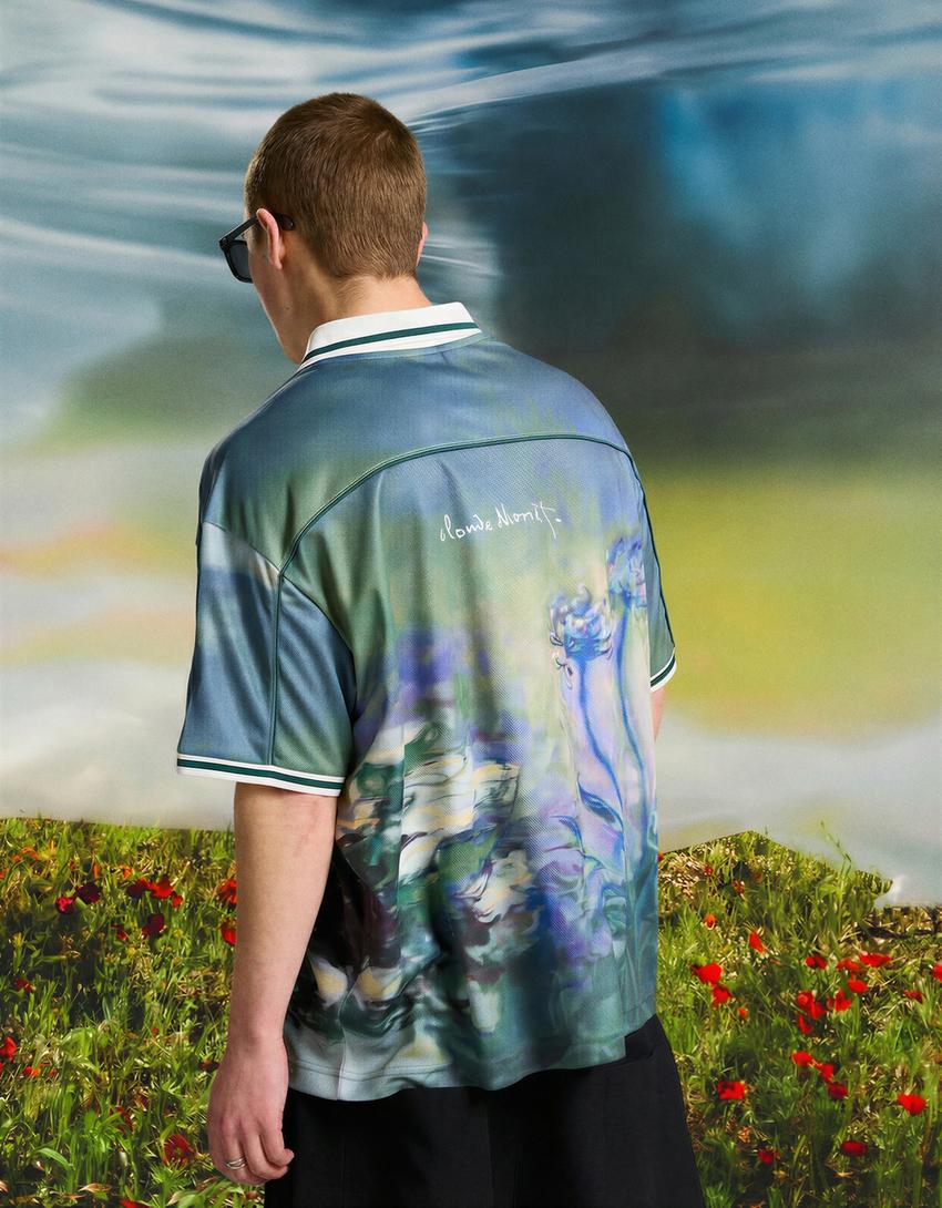 Polo Claude Monet Les Agapanthes manches courtes-Vert