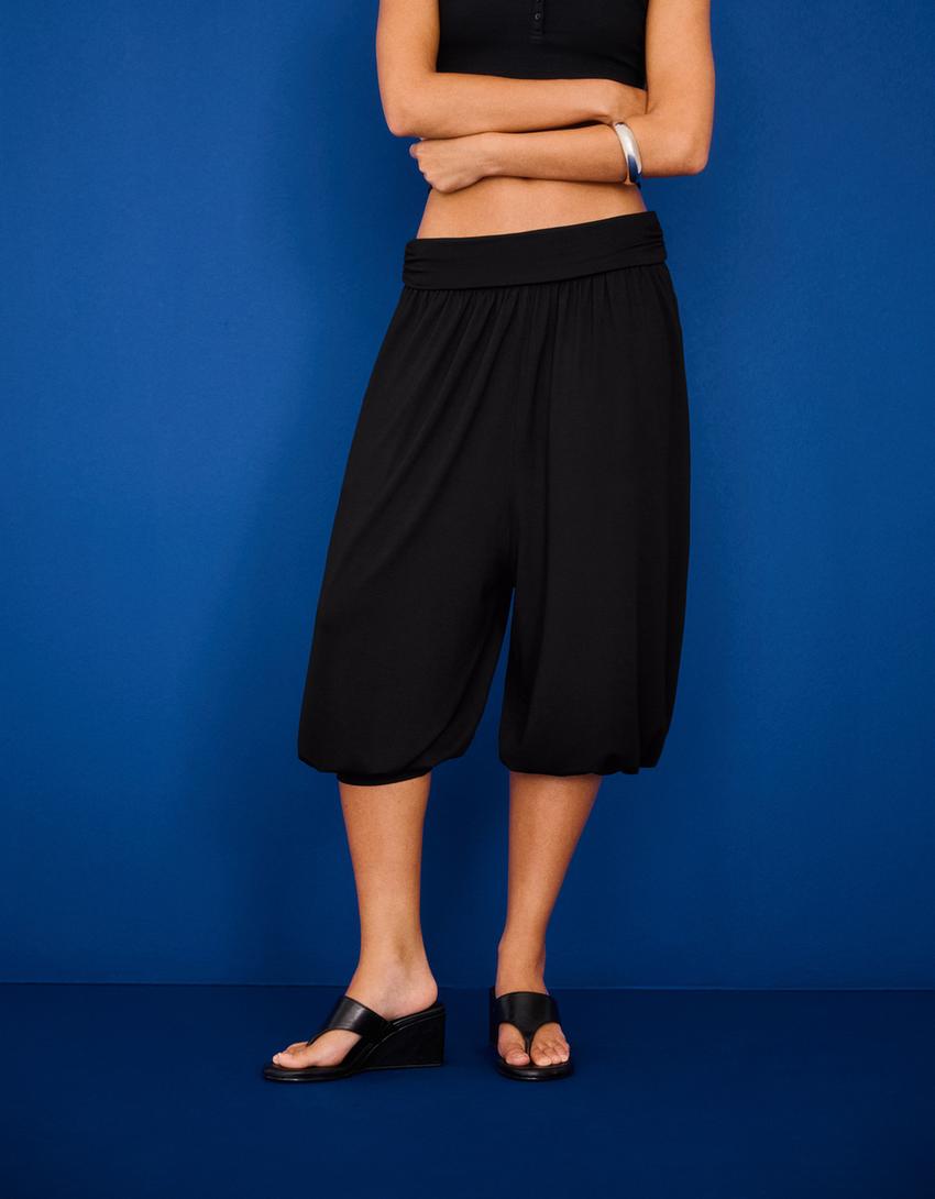 Capri sarouel trousers-Black