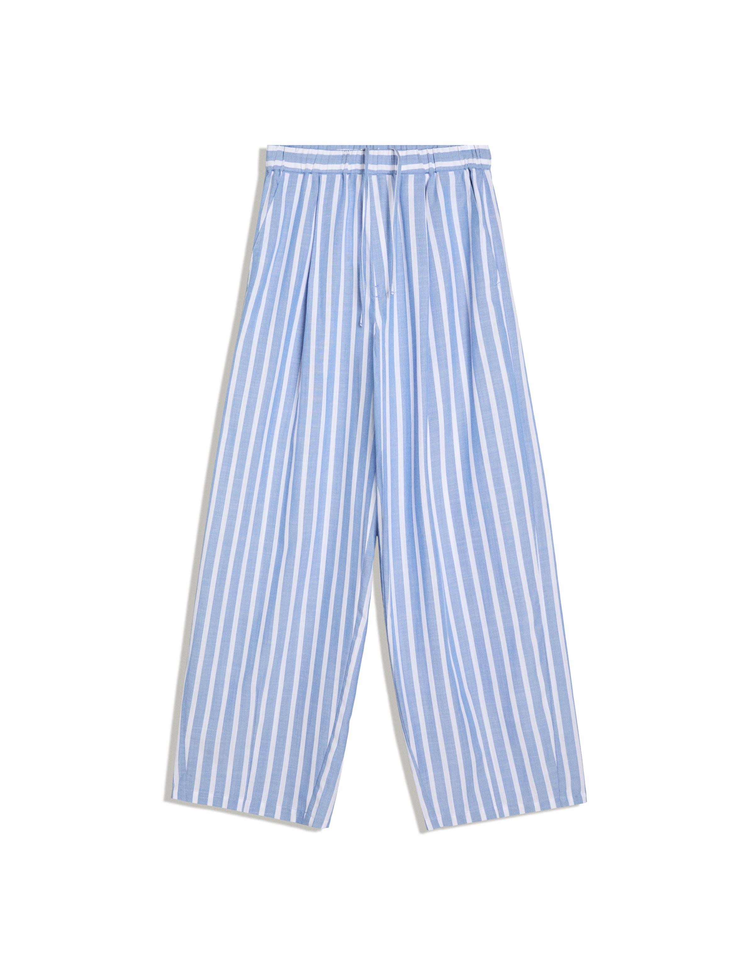 Super baggy pyjama-style trousers — Light blue
