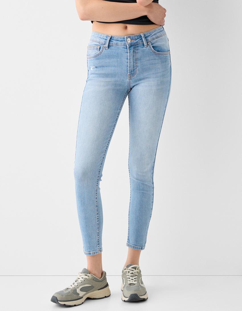 Low-waist skinny jeans-Light blue-1