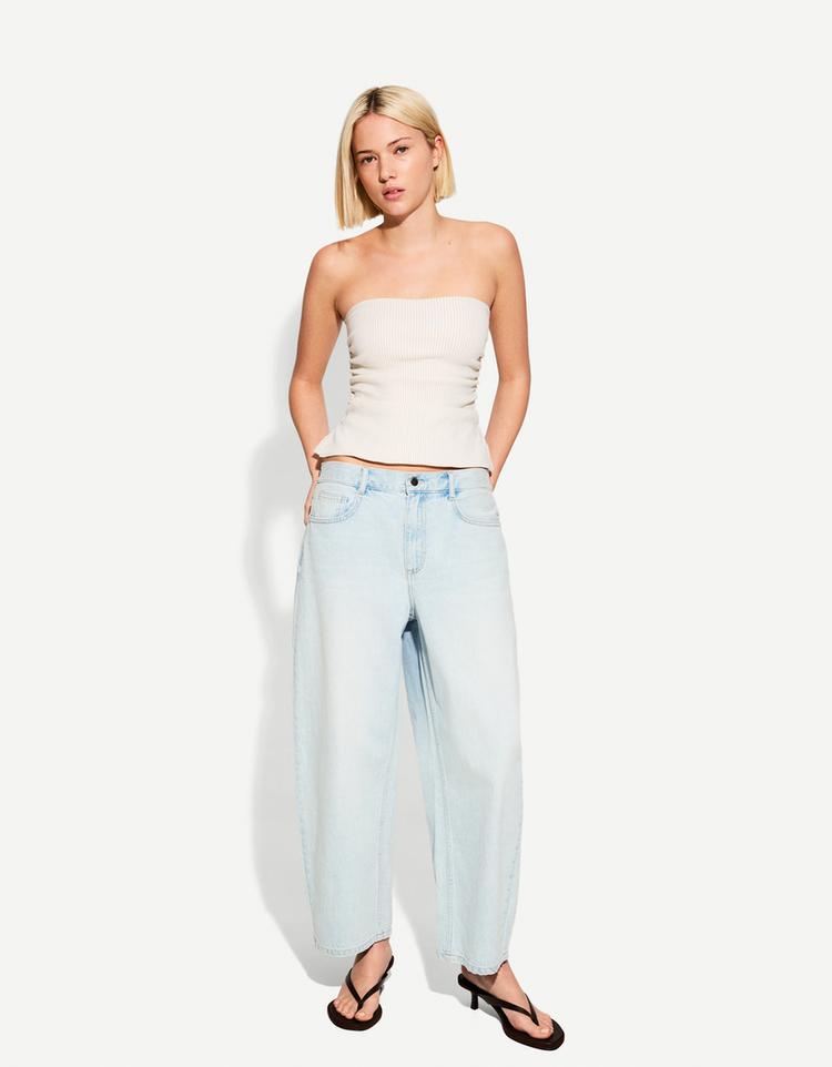 Barrel jeans with elasticated waistband