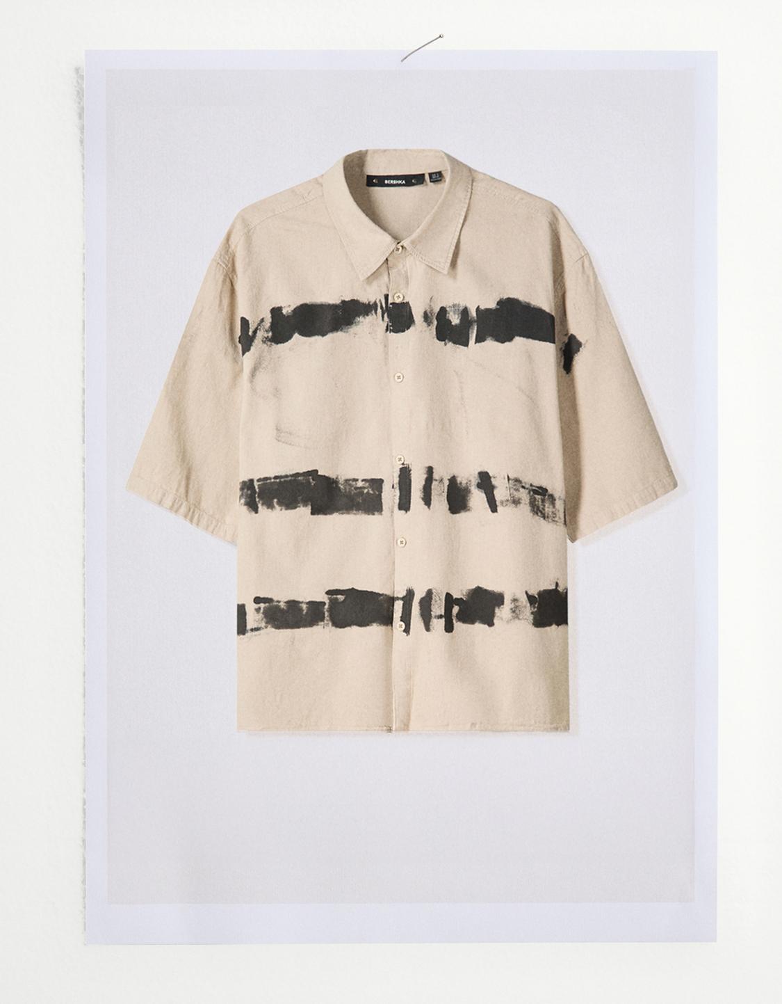 Tie-dye boxy fit short sleeve shirt