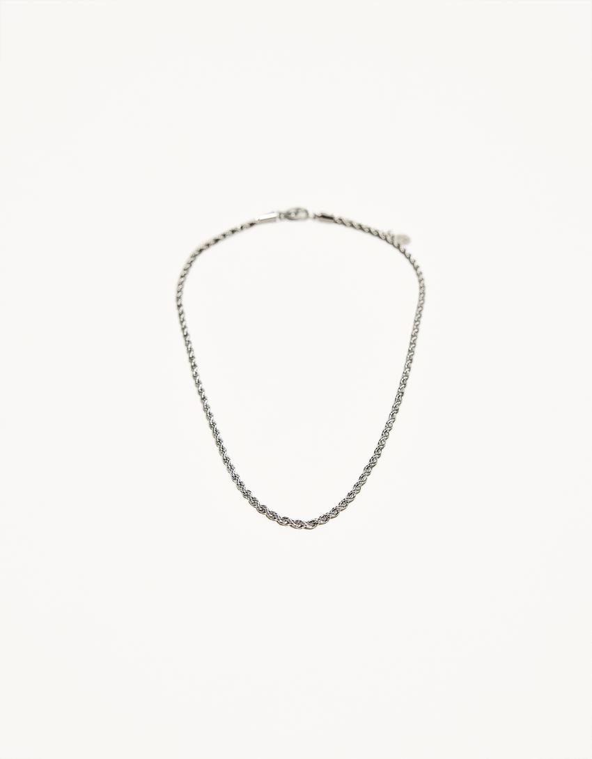 Gedraaide stalen ketting-Zilver