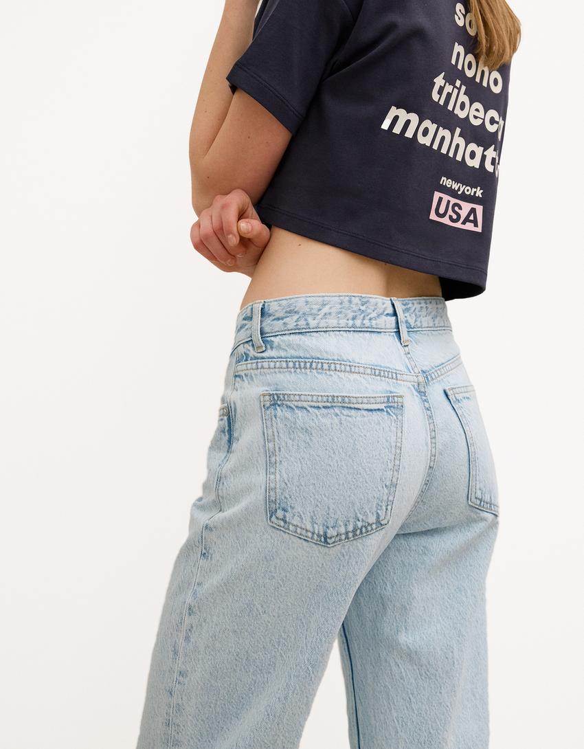 Jean straight-Bleu clair-1