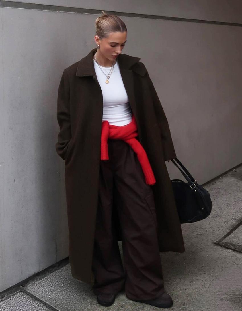 Long soft touch coat-Brown