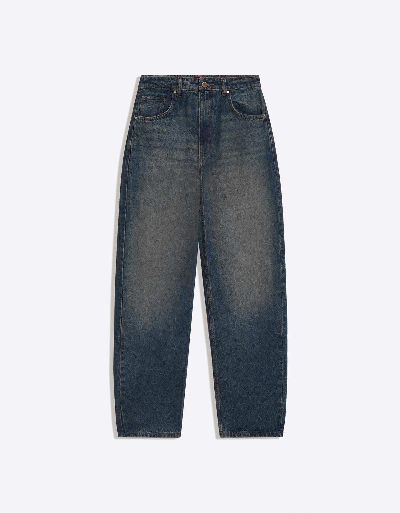 High-waist loose fit jeans — Blue
