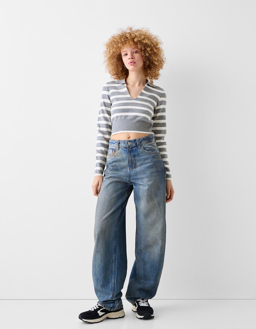 سويتر بياقة بولو-رمادي-3