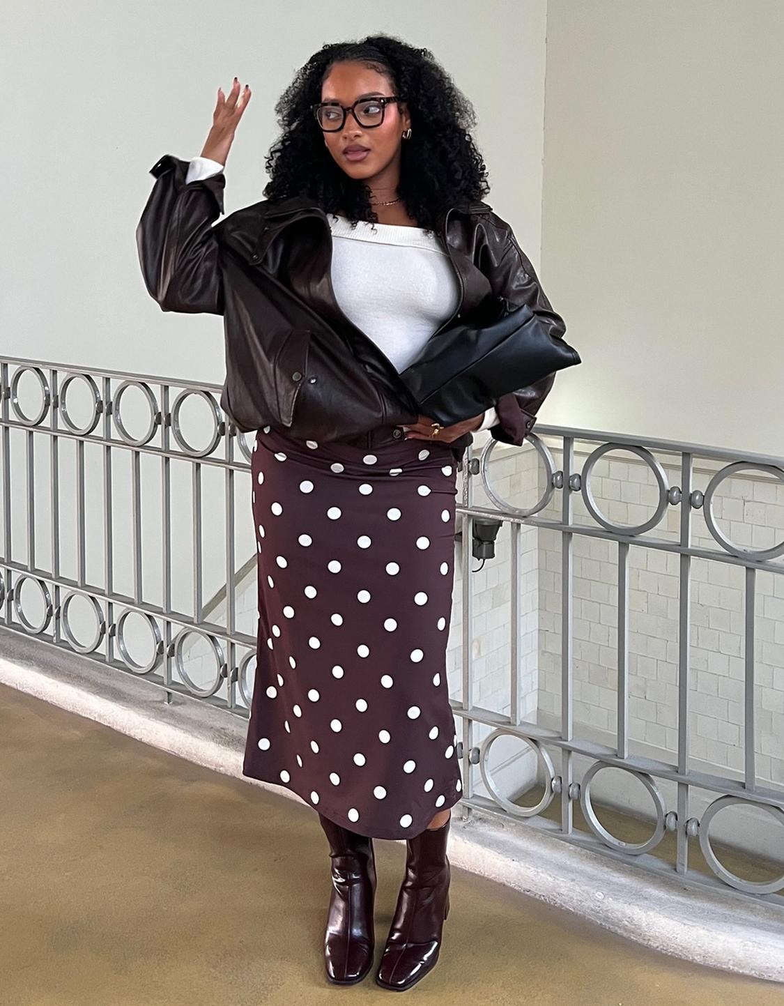 Printed midi skirt