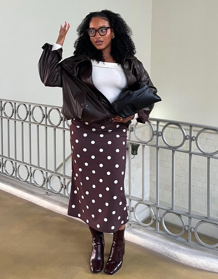 Printed midi skirt