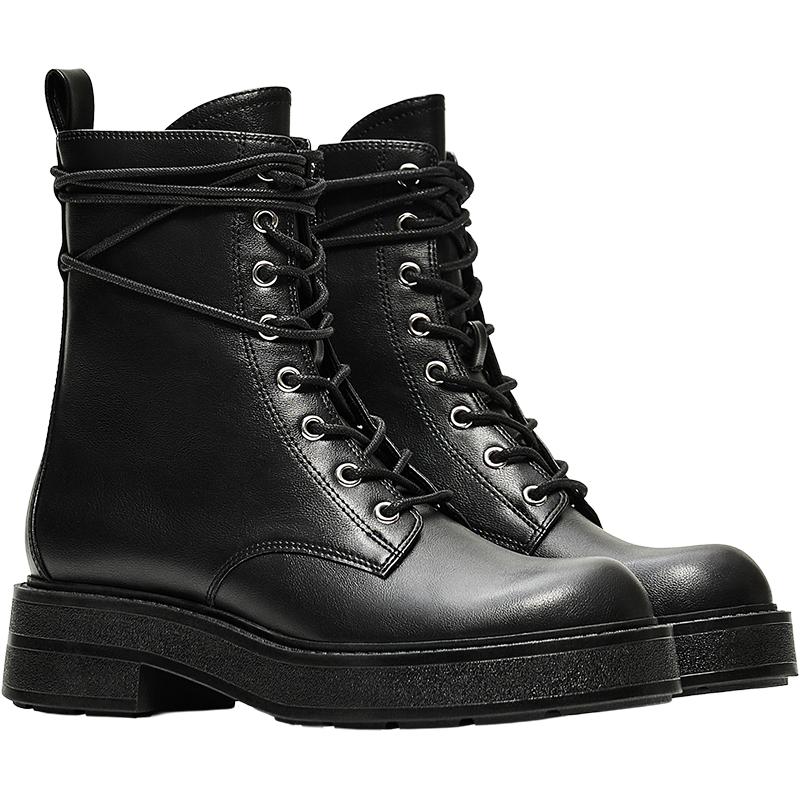 Lace-up ankle boots — BLACK