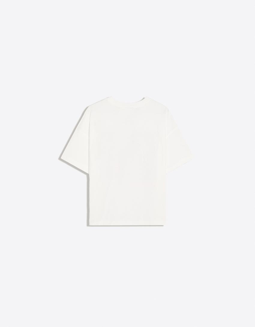 KATSEYE oversize print T-shirt-Off white