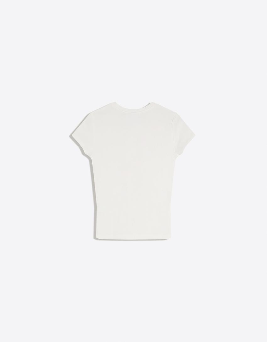 Maglietta a maniche corte con stampa-Bianco Roto