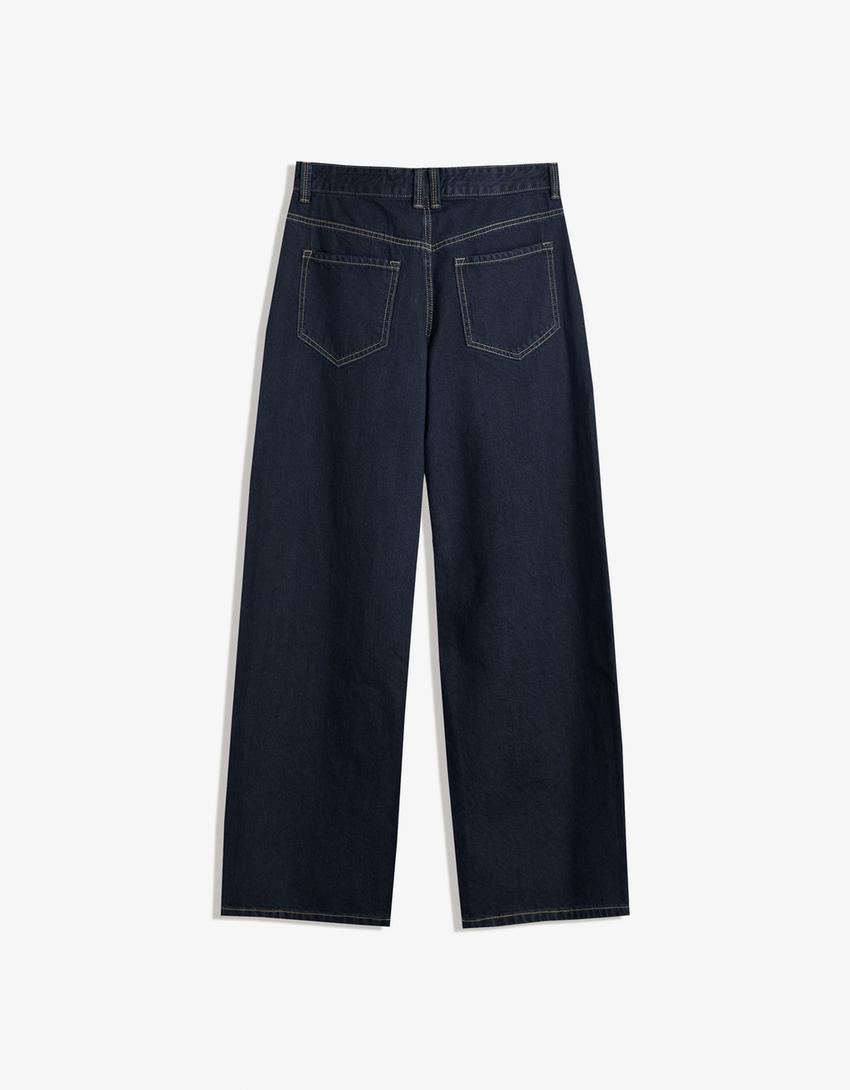 Vrećaste baggy farmerke barrel kroja-Mornaskoplava-4