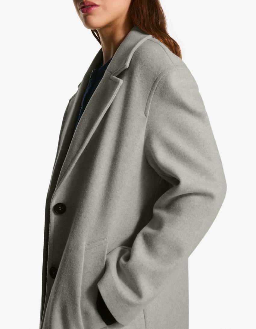 Hosszú, puha kabát-Szürke