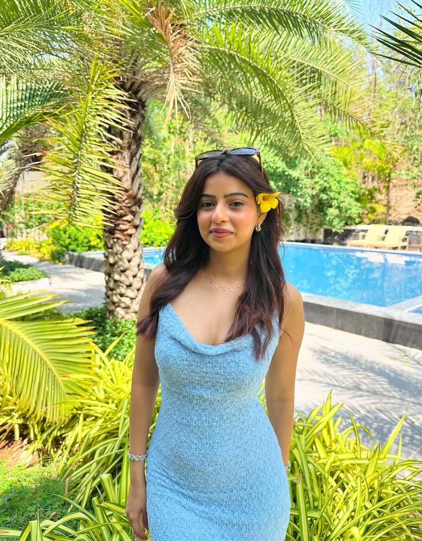 Vestido midi blonda encaje-Azul claro-1