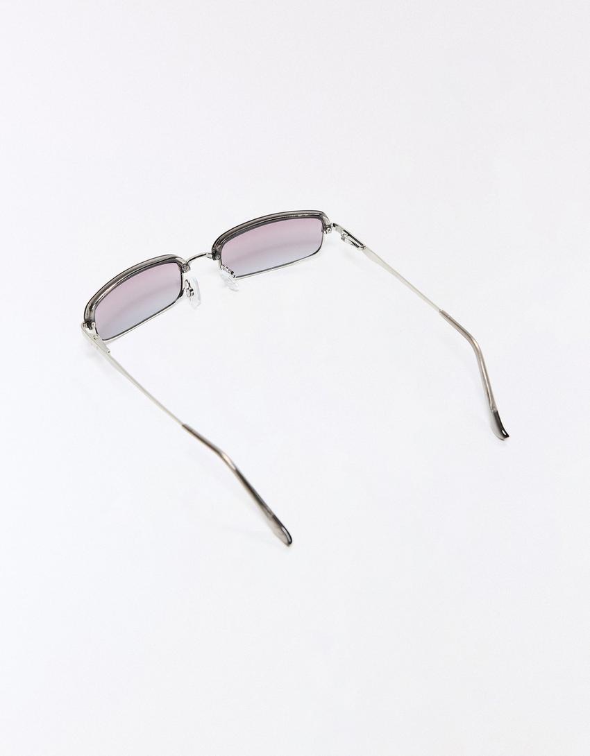 Metalowe okulary przeciwsłoneczne-Szary