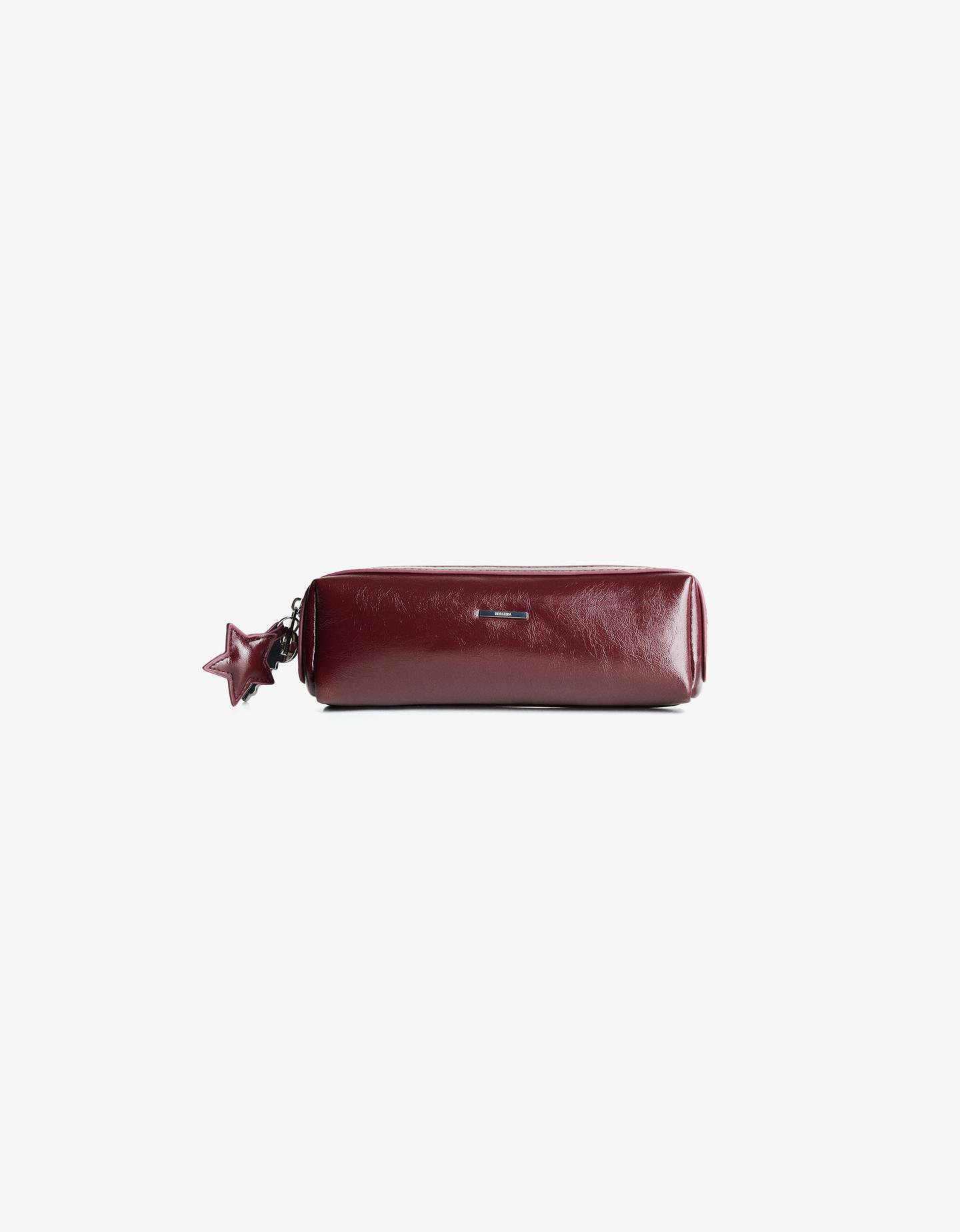 Bershka Estuche Efecto Piel Mujer Burdeos