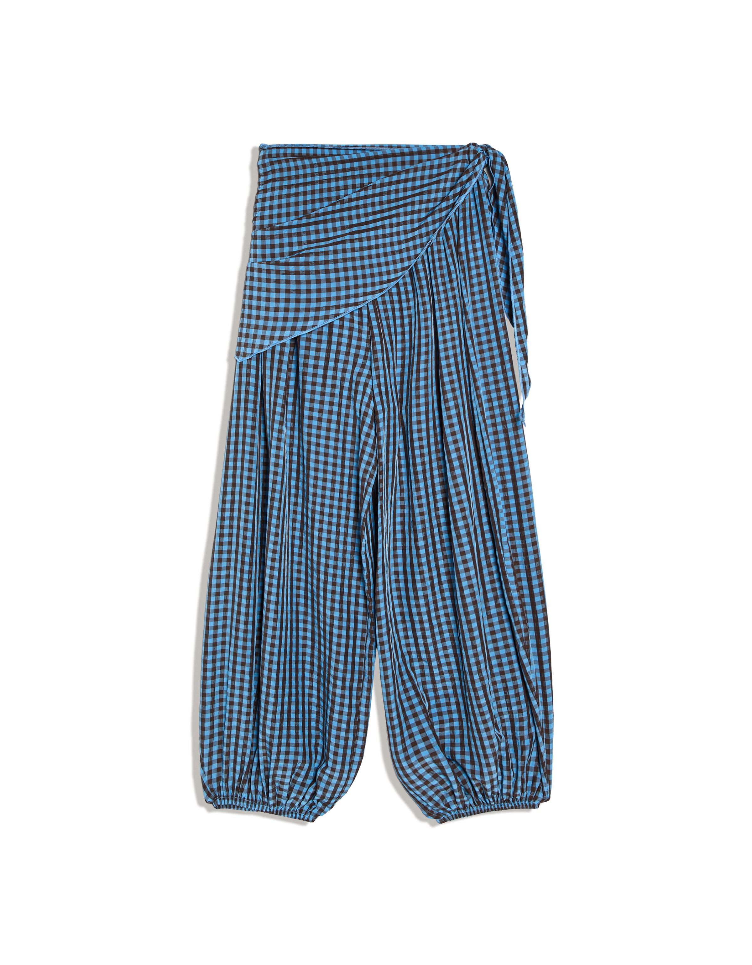 Scarf print sarouel trousers — Blue