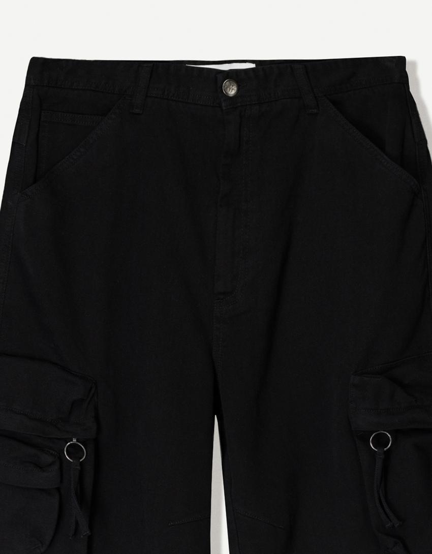 Bermuda baggy cargo-Nero-2