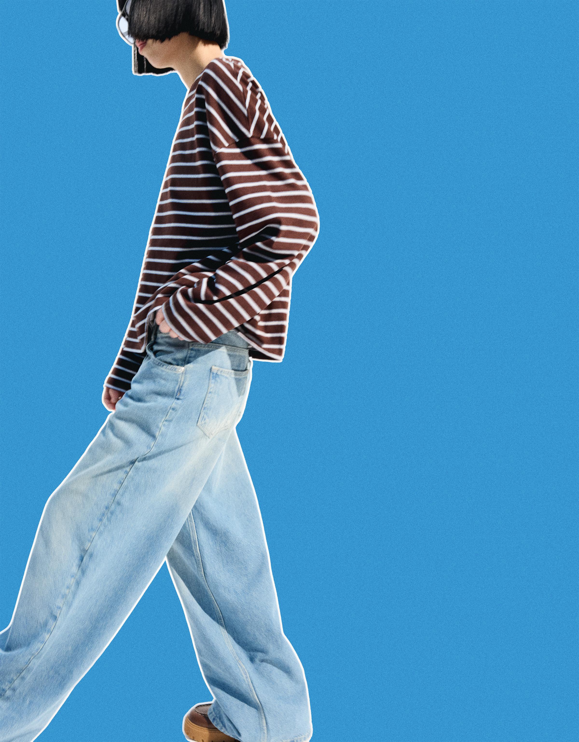 Düşük bel geniş paça jean - Görsel 111