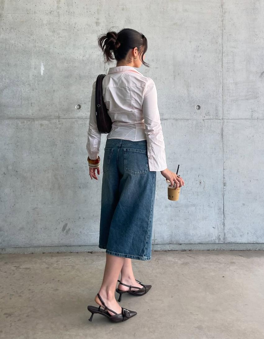 Bermudas jort denim baggy-Azul