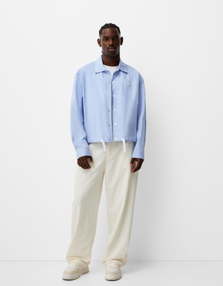 Casaco boxy bordado-Azul-3