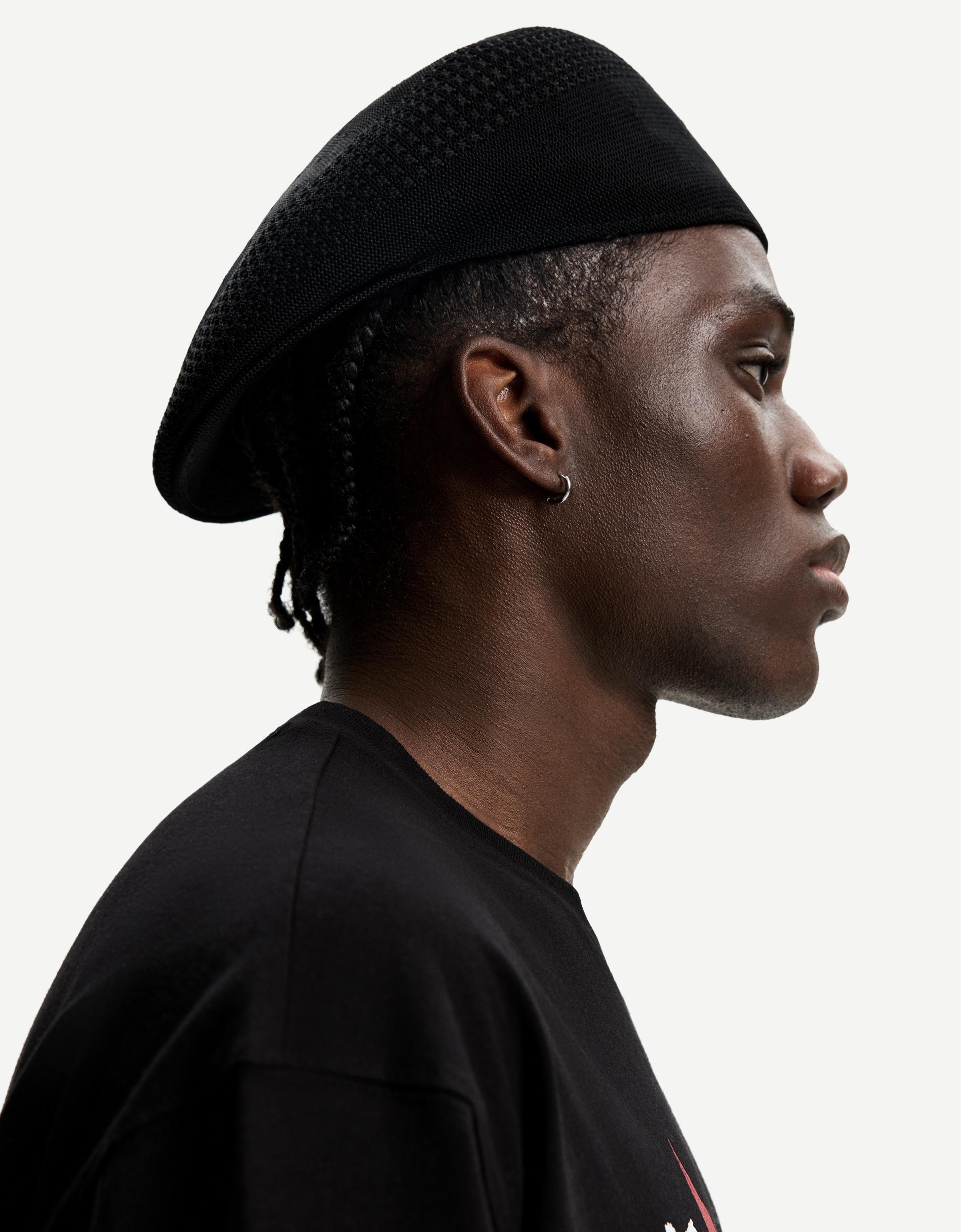 Bershka Gestrickte Baskenmütze Herren Schwarz