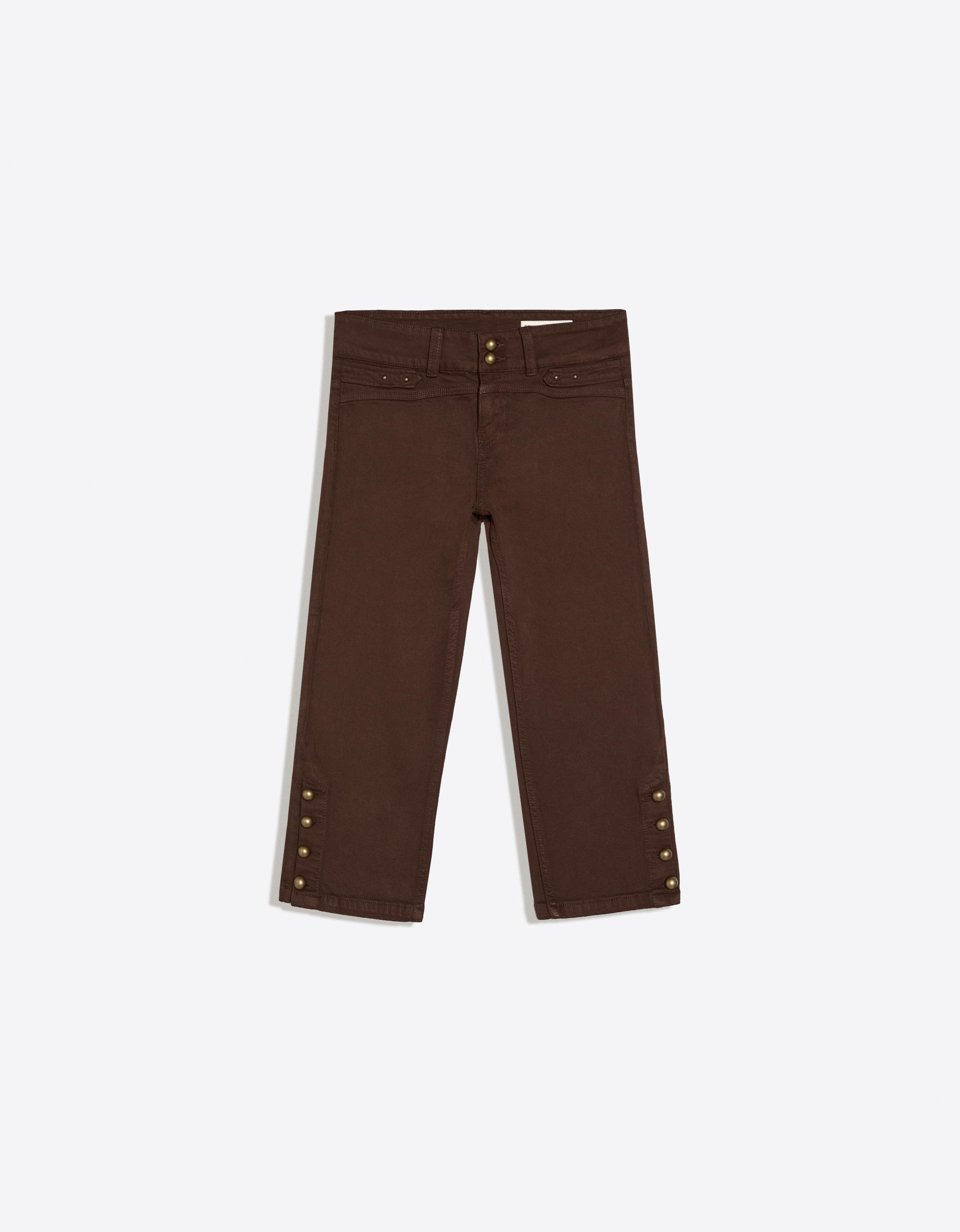 Button-up capris jeans — Brown