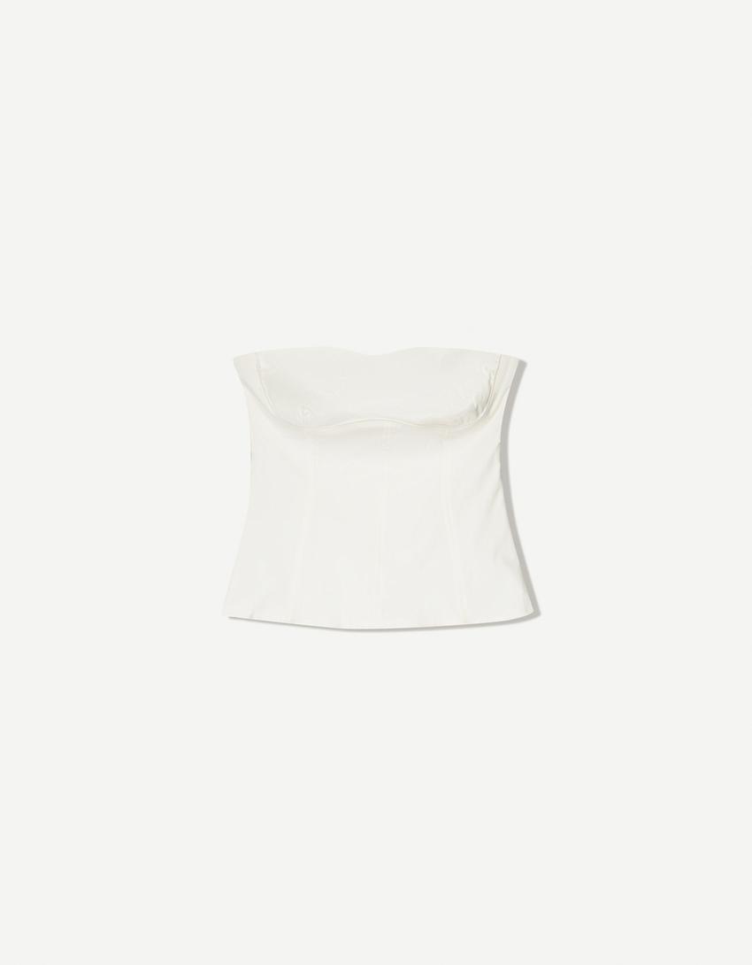 Bengaline corset top-White-3