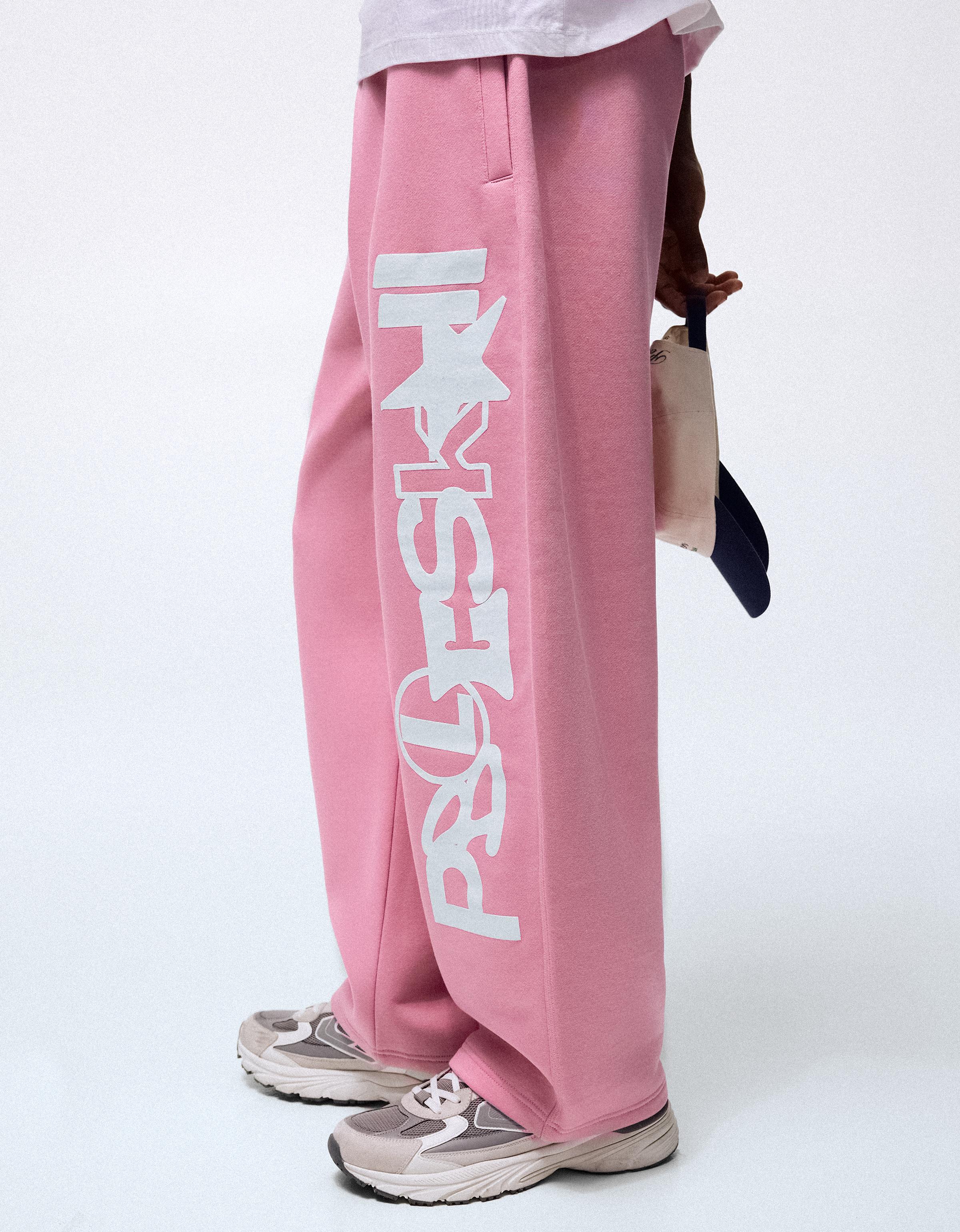 Balloon trousers with side print — Pink