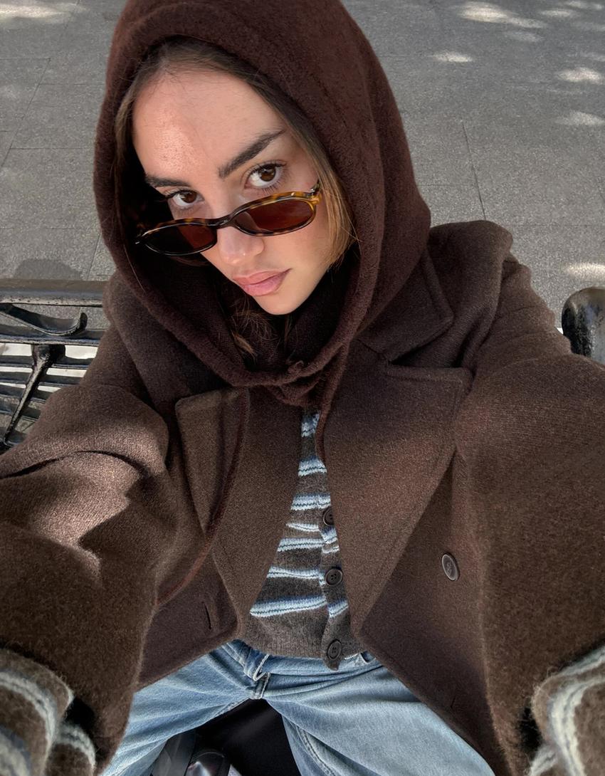 Balaclava tricotată-Maro