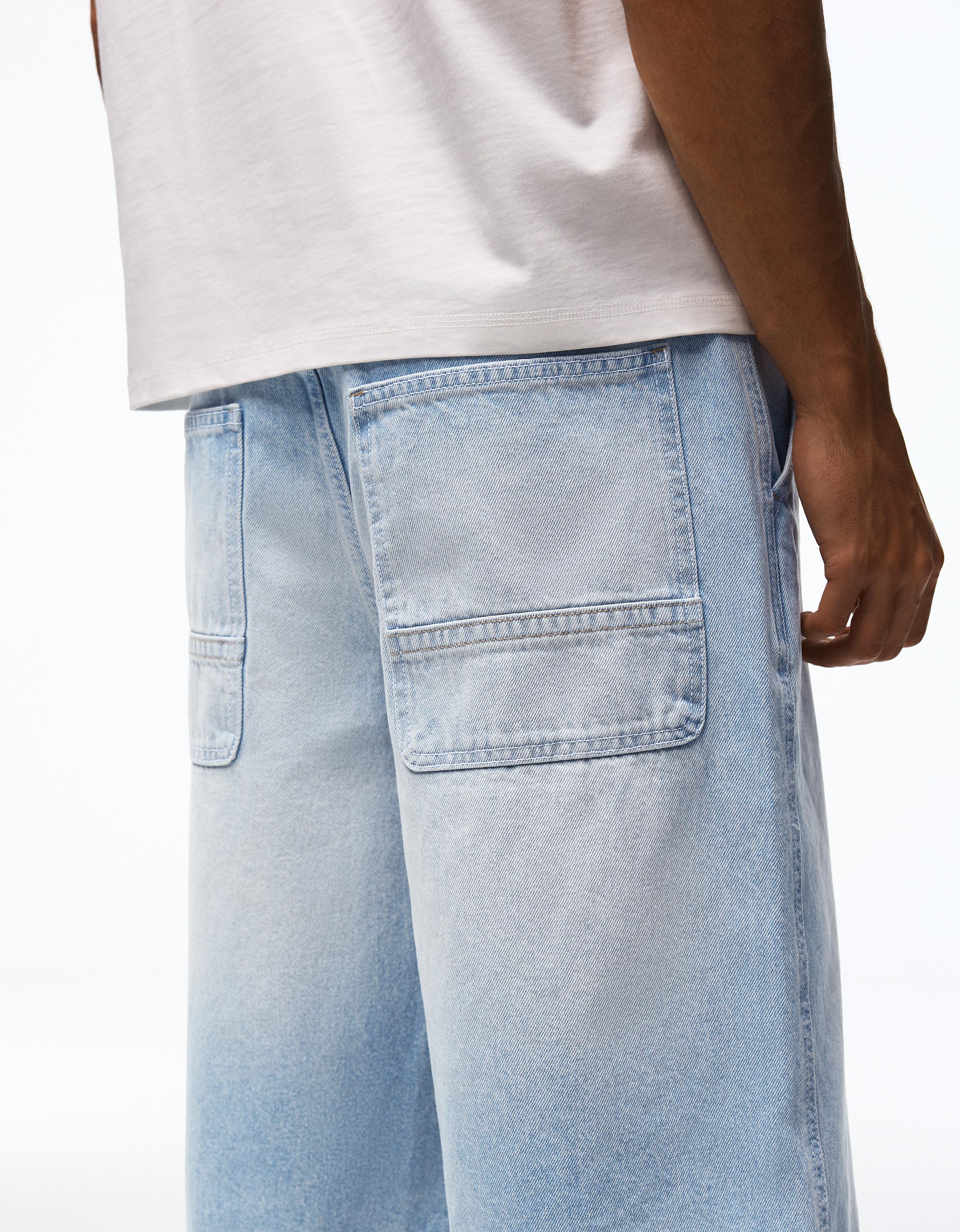 Skater denim Bermuda shorts — Light blue