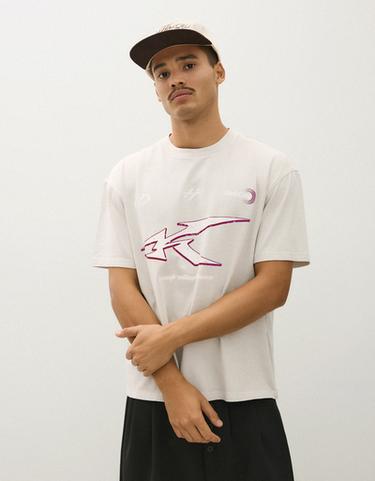 Relaxed print short sleeve T-shirt — Grey 1
