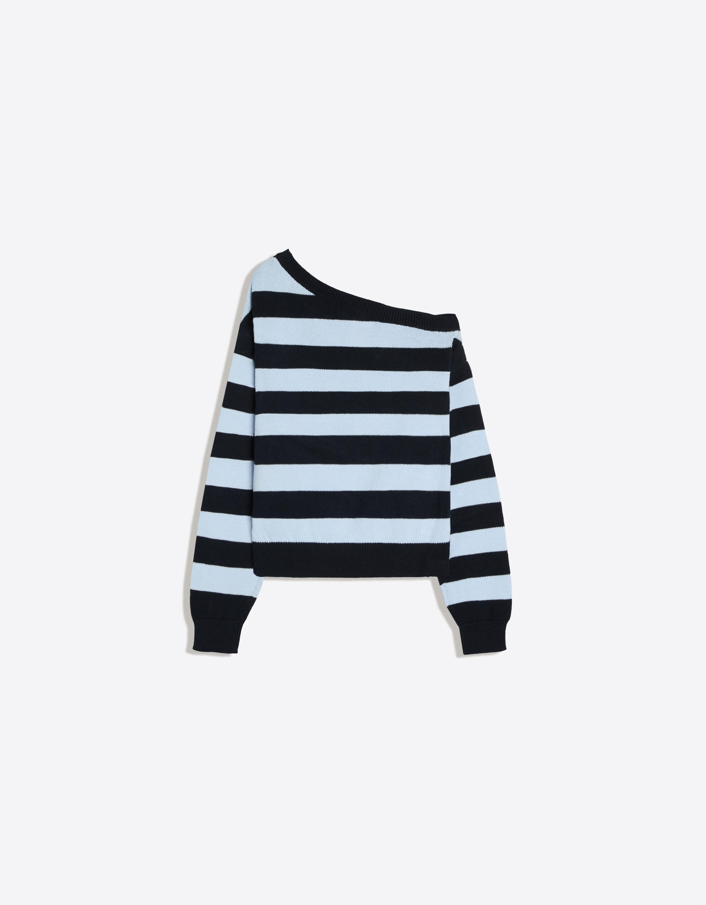 Bear embroidered boat neck jumper — Blue
