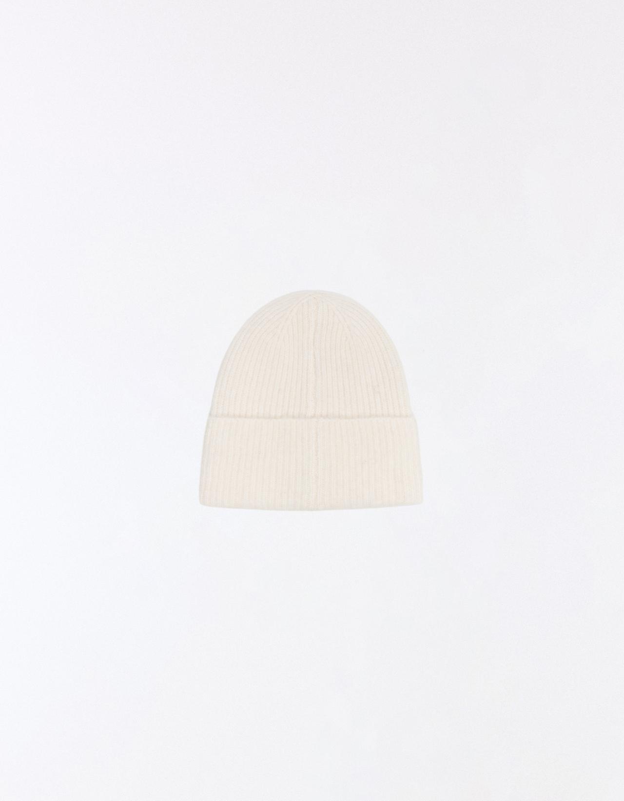 Turn-up knit beanie — Cream