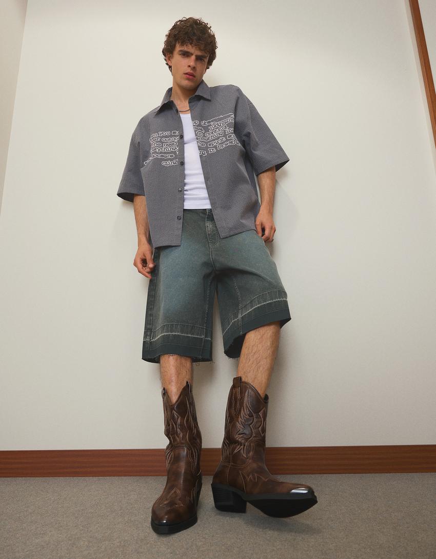 Bottes cowboy détail bout-Marron