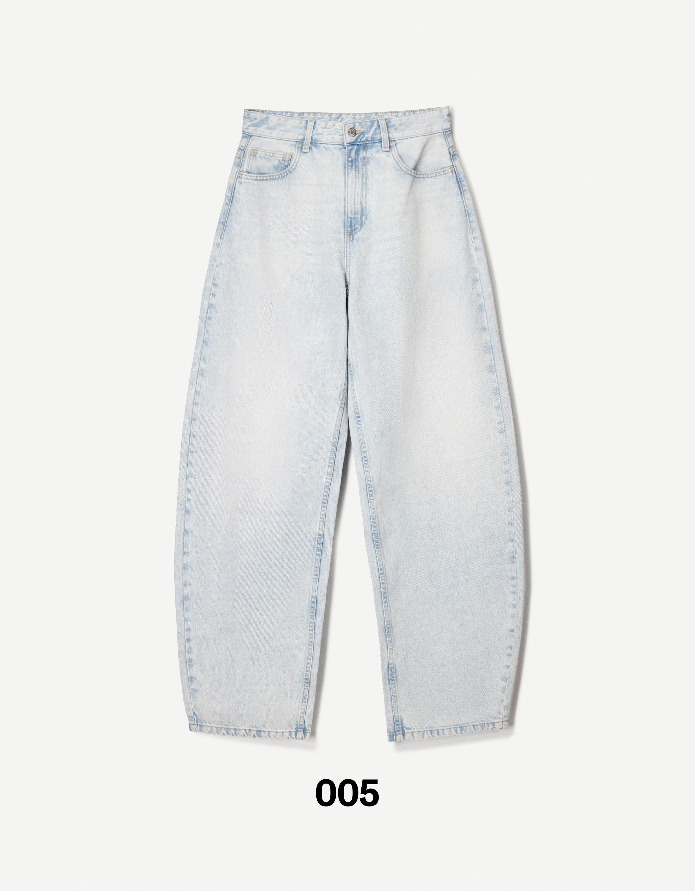 Yüksek bel geniş paça barrel fit jean - Görsel 90