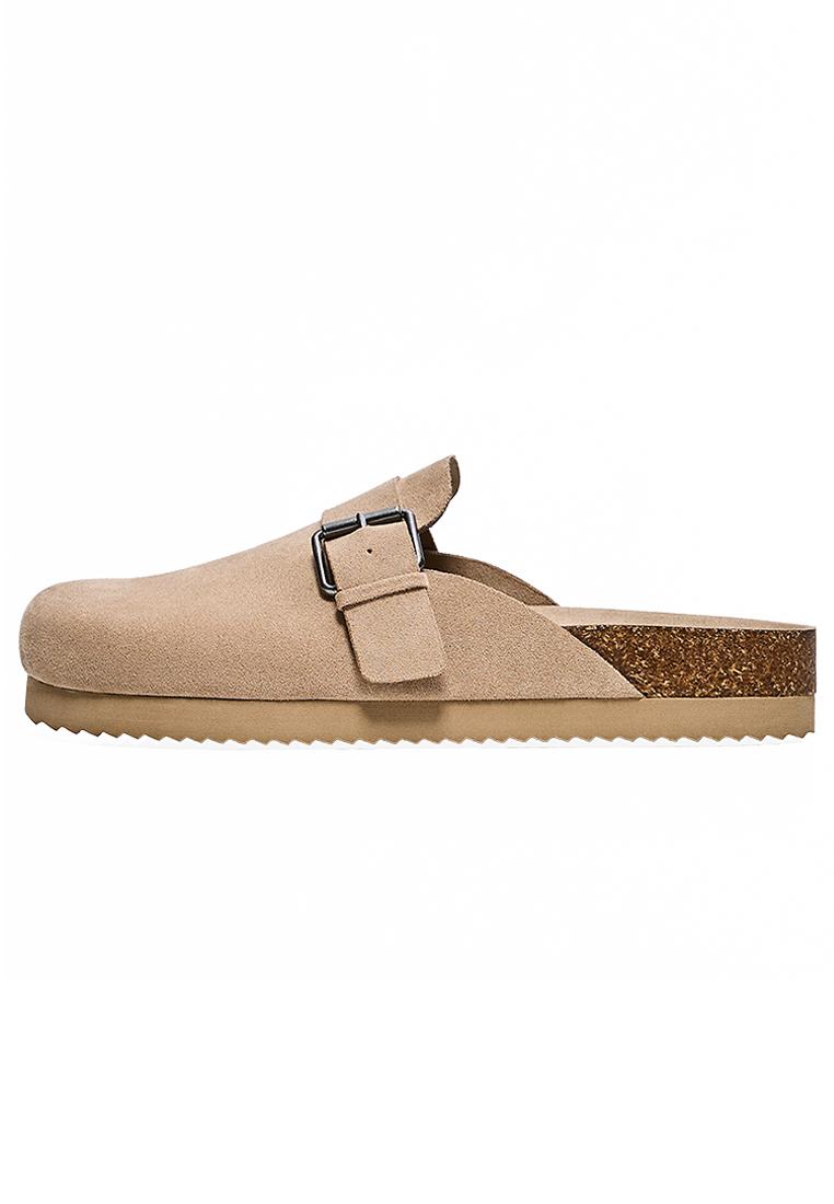 Clogs with buckle detail — TAUPE