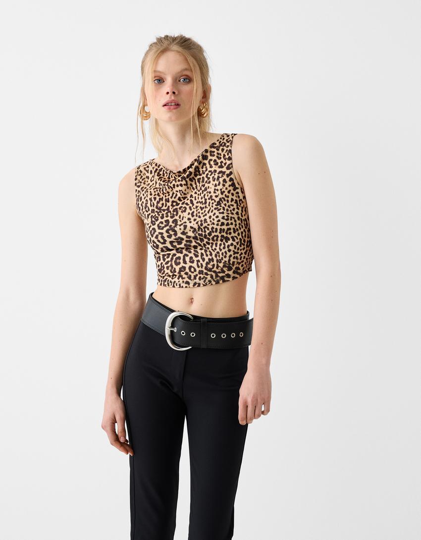 حزام بإبزيم فضي-أسود-3