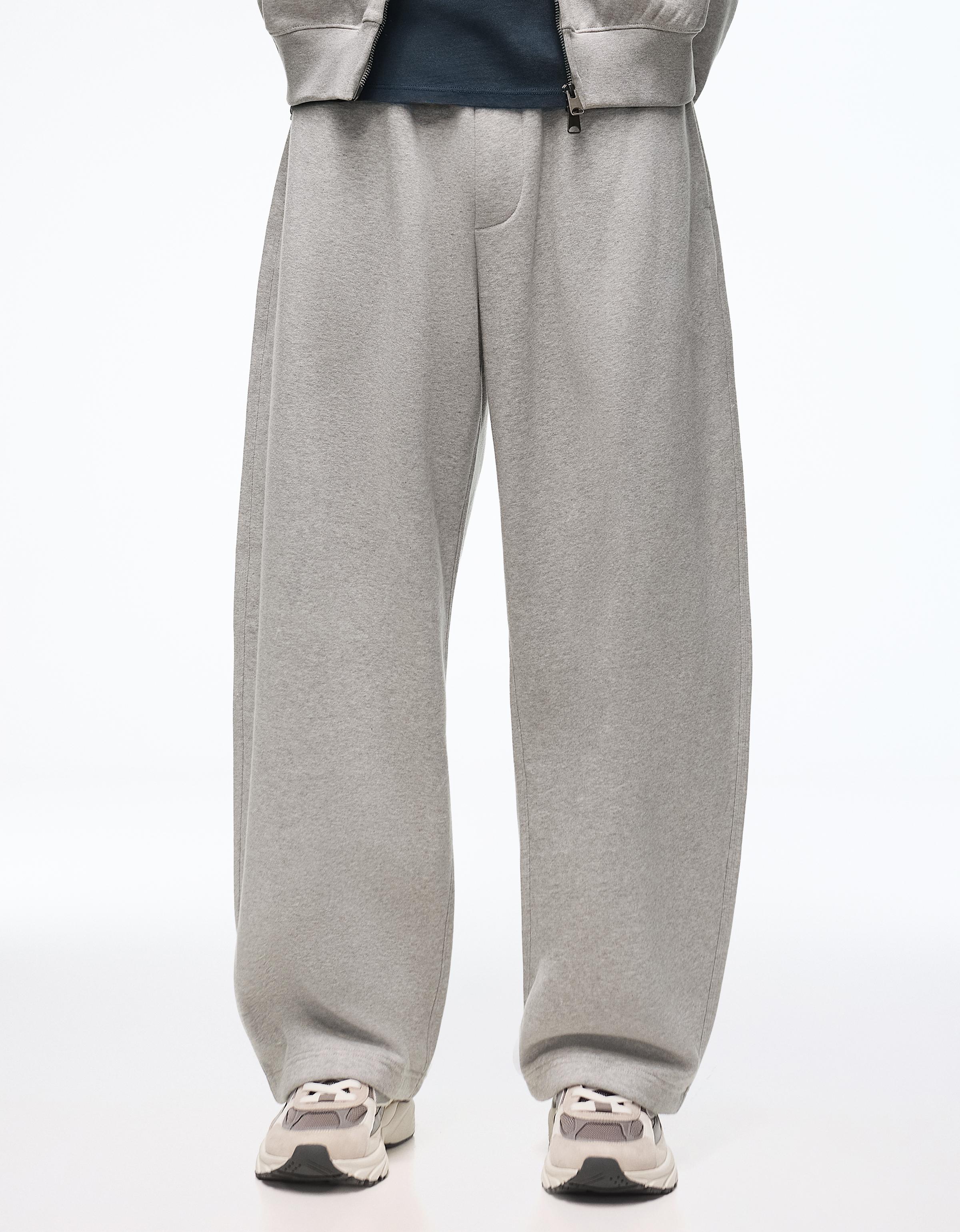 Napped balloon trousers — Grey