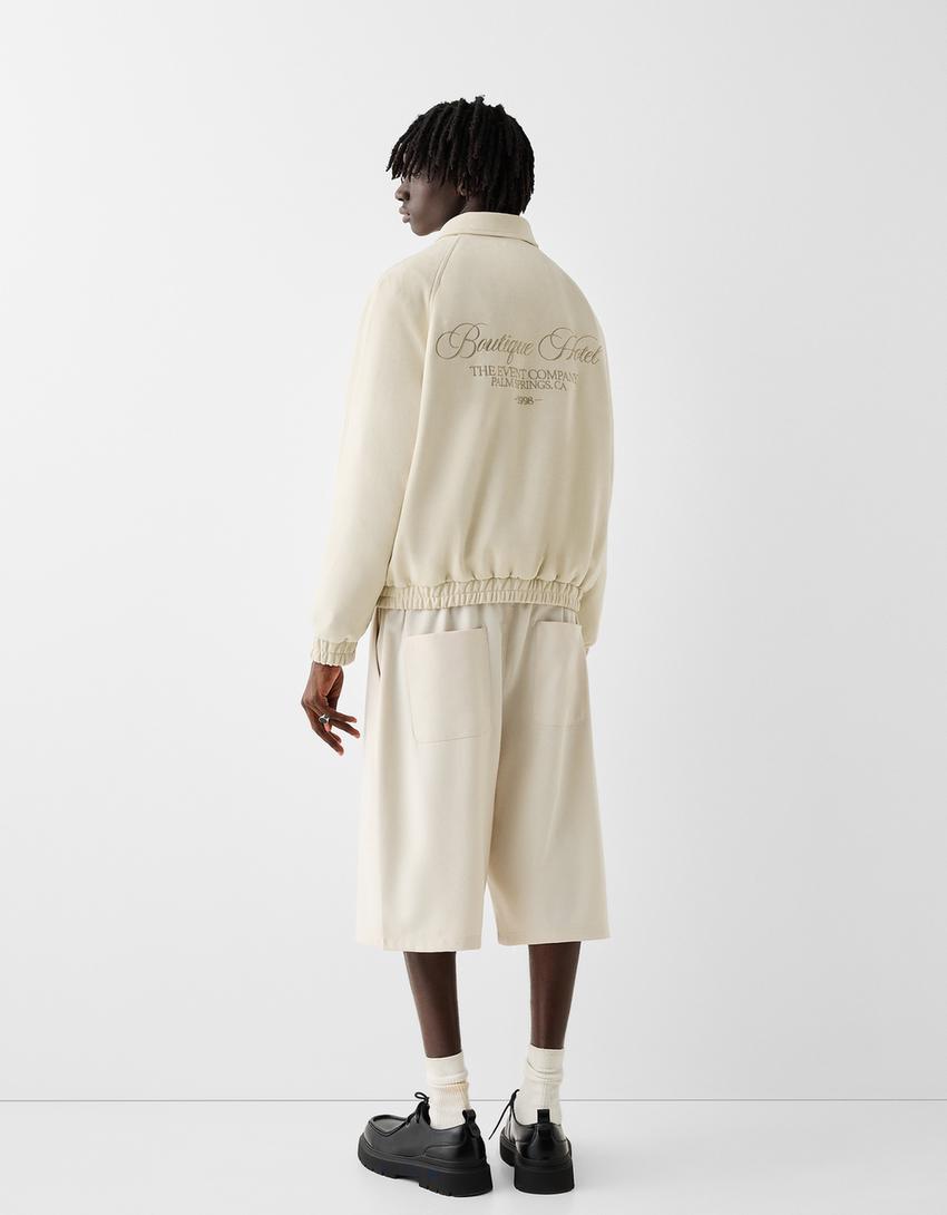 جاكيت مطرز من جلد صناعي-حجري-1