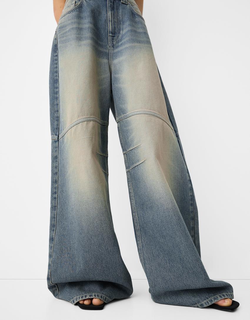 Mega baggy embroidered jeans-Light blue-3